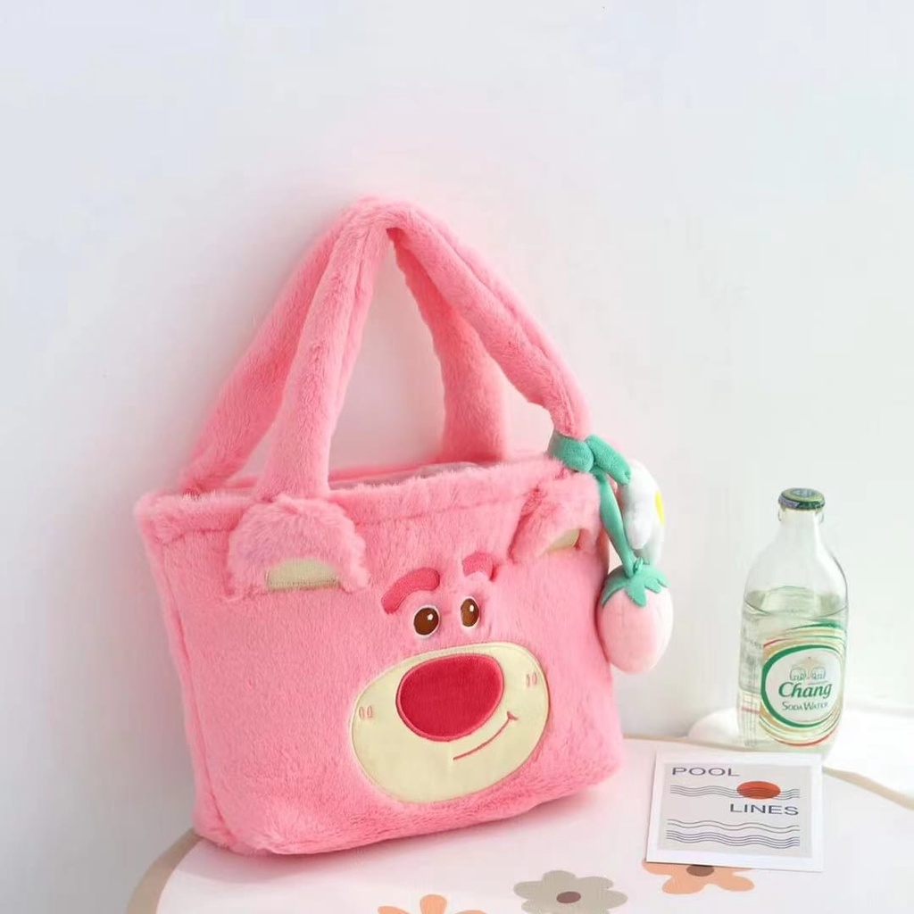 Tas Tote Lotso Wangi Starwberry Bahan Plush