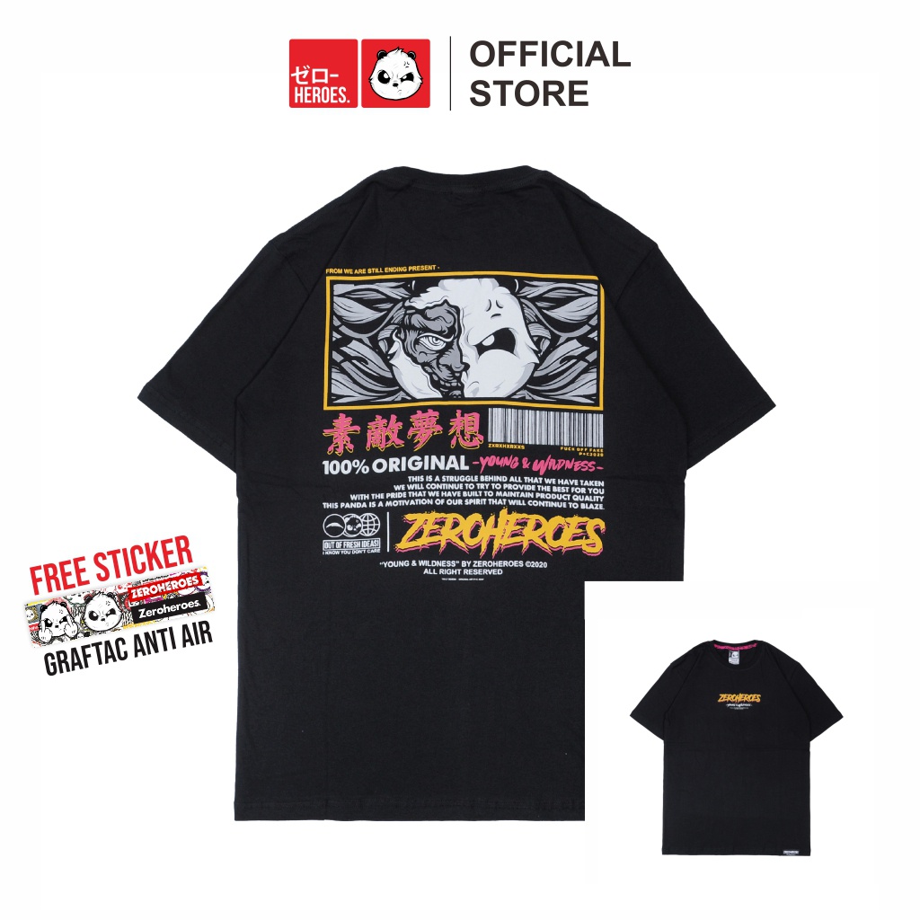 Kaos Pria Distro T Shirt Wanita Original Zero Heroes Lengan Pendek Cowok Cewek SK02