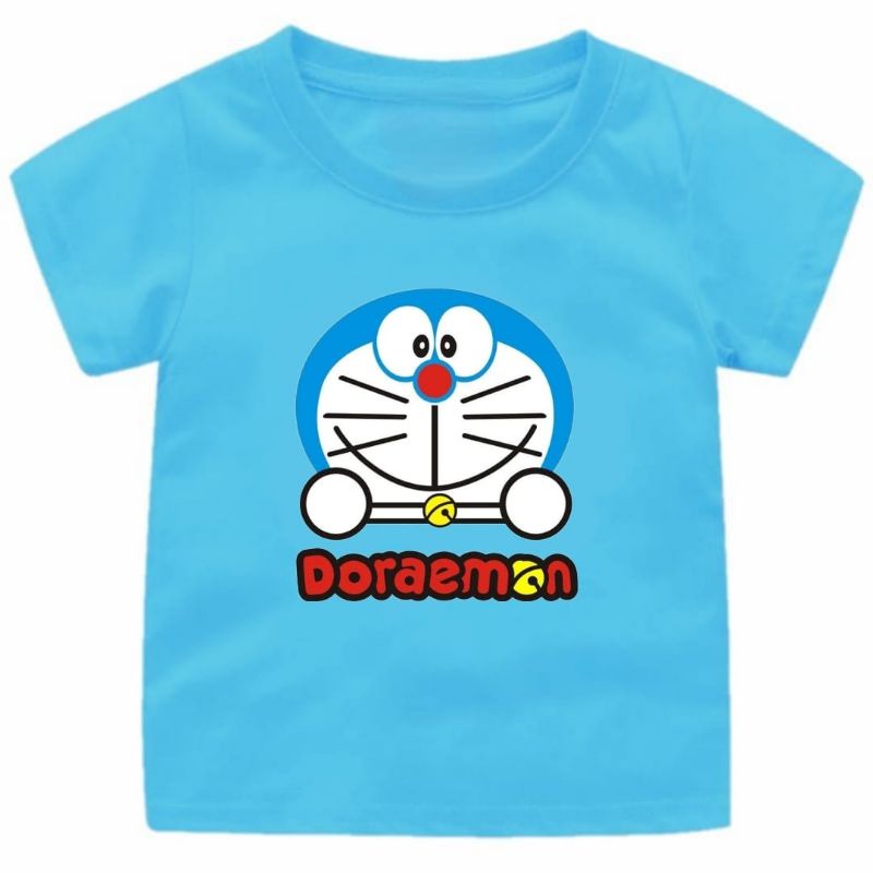 BAJU KAOS ANAK CEWEK/COWOK 1-12 TAHUN KEPALA DORAEMON