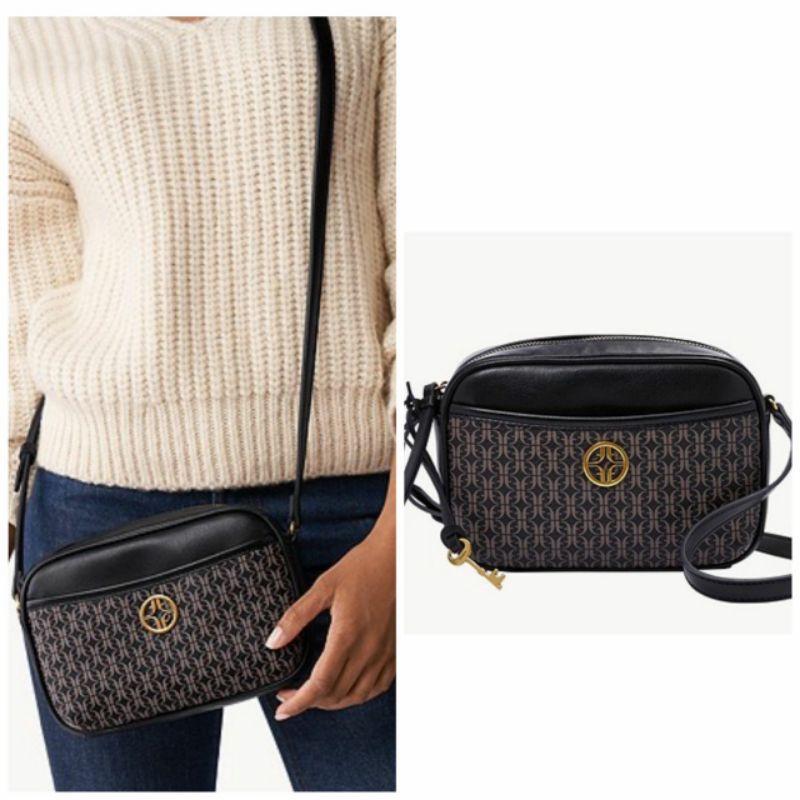 tasfossil brennon camera brown black m