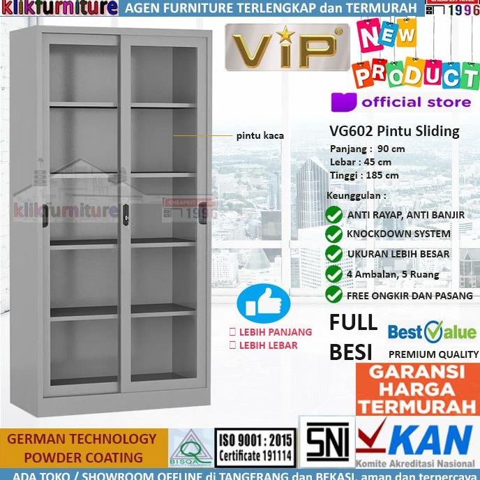 

Lemari Arsip Filing Cabinet Besi Pintu Sliding Kaca VG602