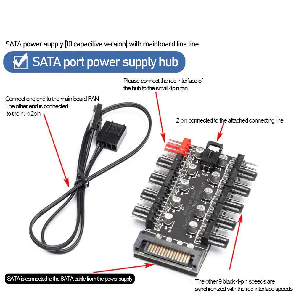 POPULAR Kipas Pendingin Controller PC CPU Fan SATA Power Radiator Adapter