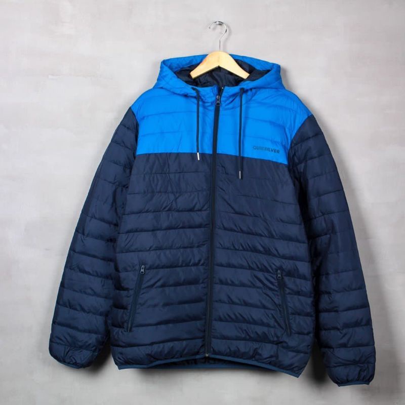 Jaket Quiksilver Hoodie Puffer Outdoor Gunung Camping Winter Original
