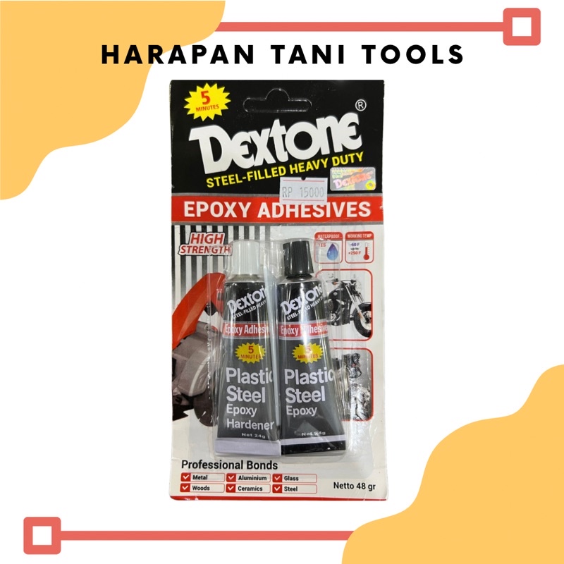 Dextone Lem Epoxy 48gr / Dextone Lem Besi Plastik Baja Kayu Keramik Alumunium / Dextone Lem Serbagun