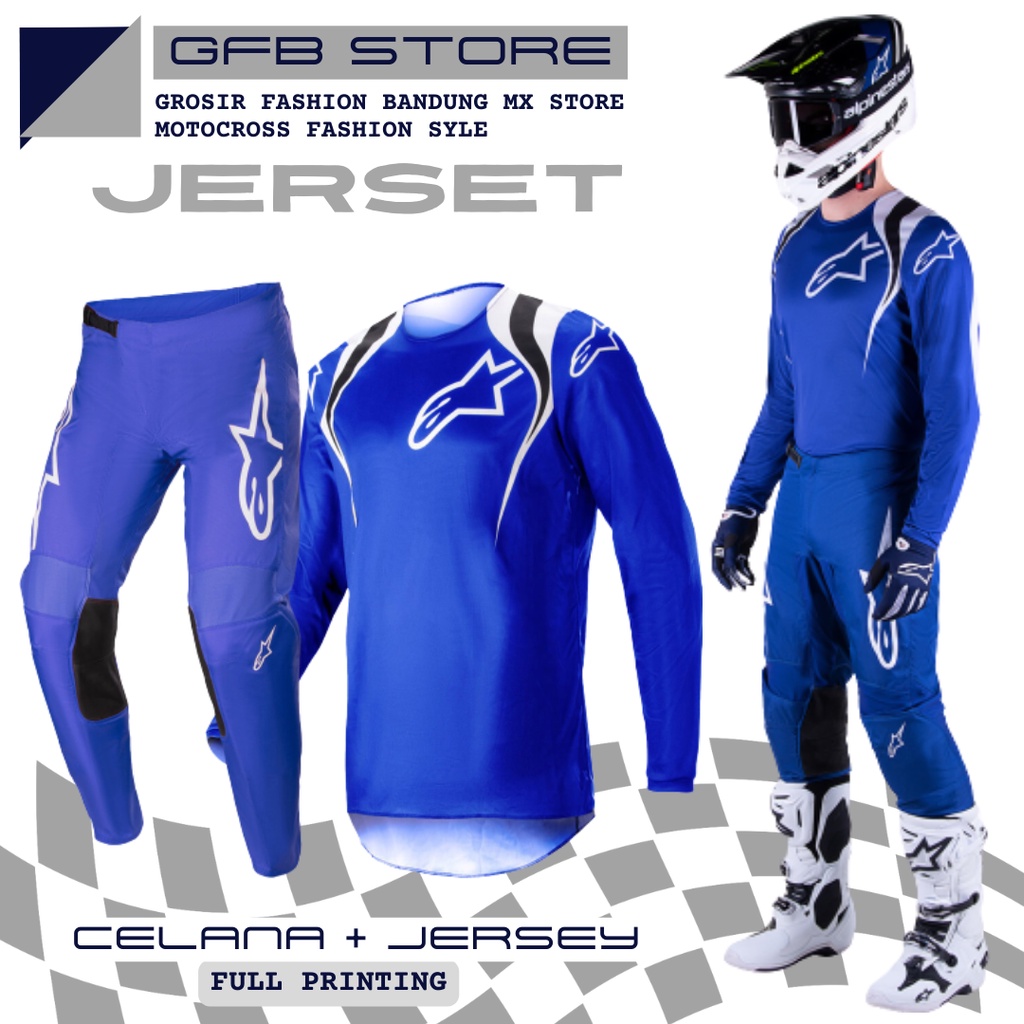 Jerset Celana Trail Set Jersey Motocross Motor Trail Advenyure Gearset Pant and Jersey New 2023
