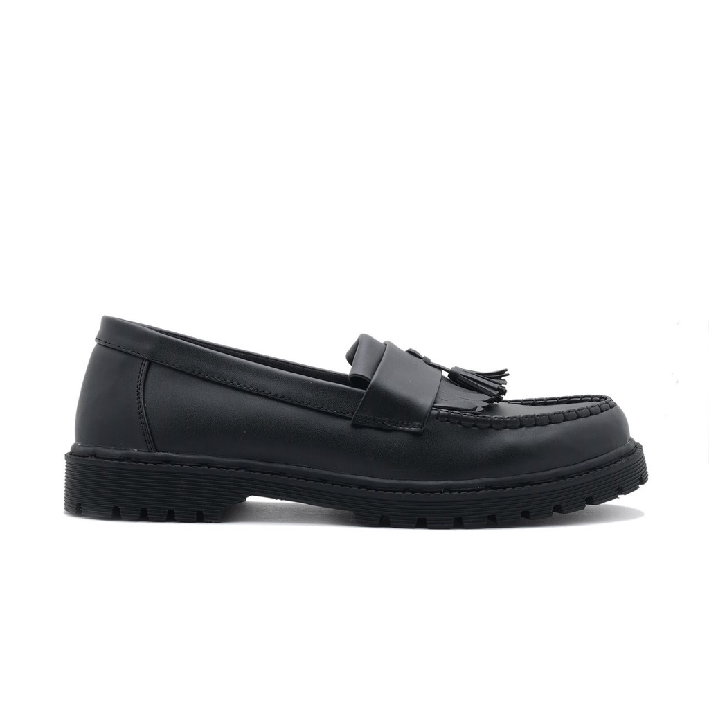 Sepatu Loafers Pria Dockmart Dokmar Kulit Formal Casual Kerja Kantor Kuliah Loafer Original - Ziggy Full Black