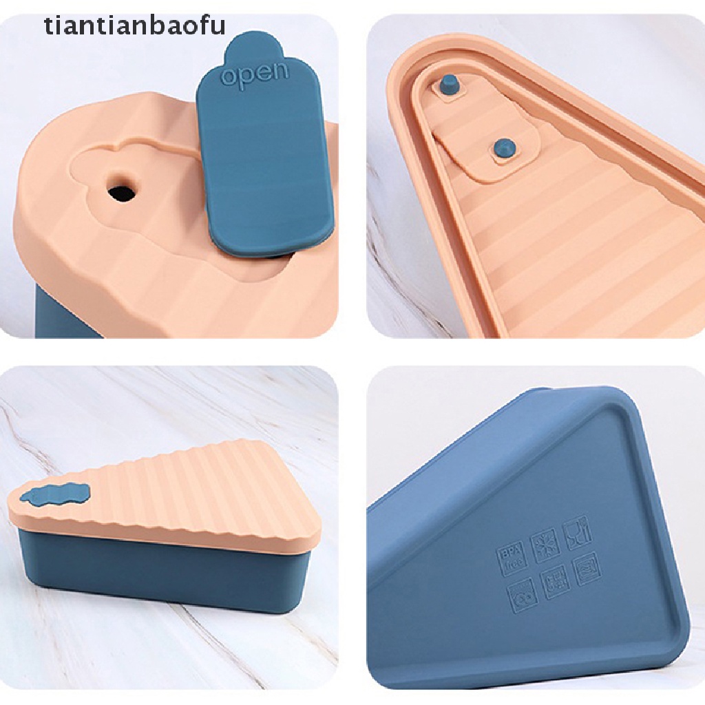 [tiantianbaofu] 1pc Reusable Silicone Pizza Box Segitiga Portable Wadah Pizza Butik