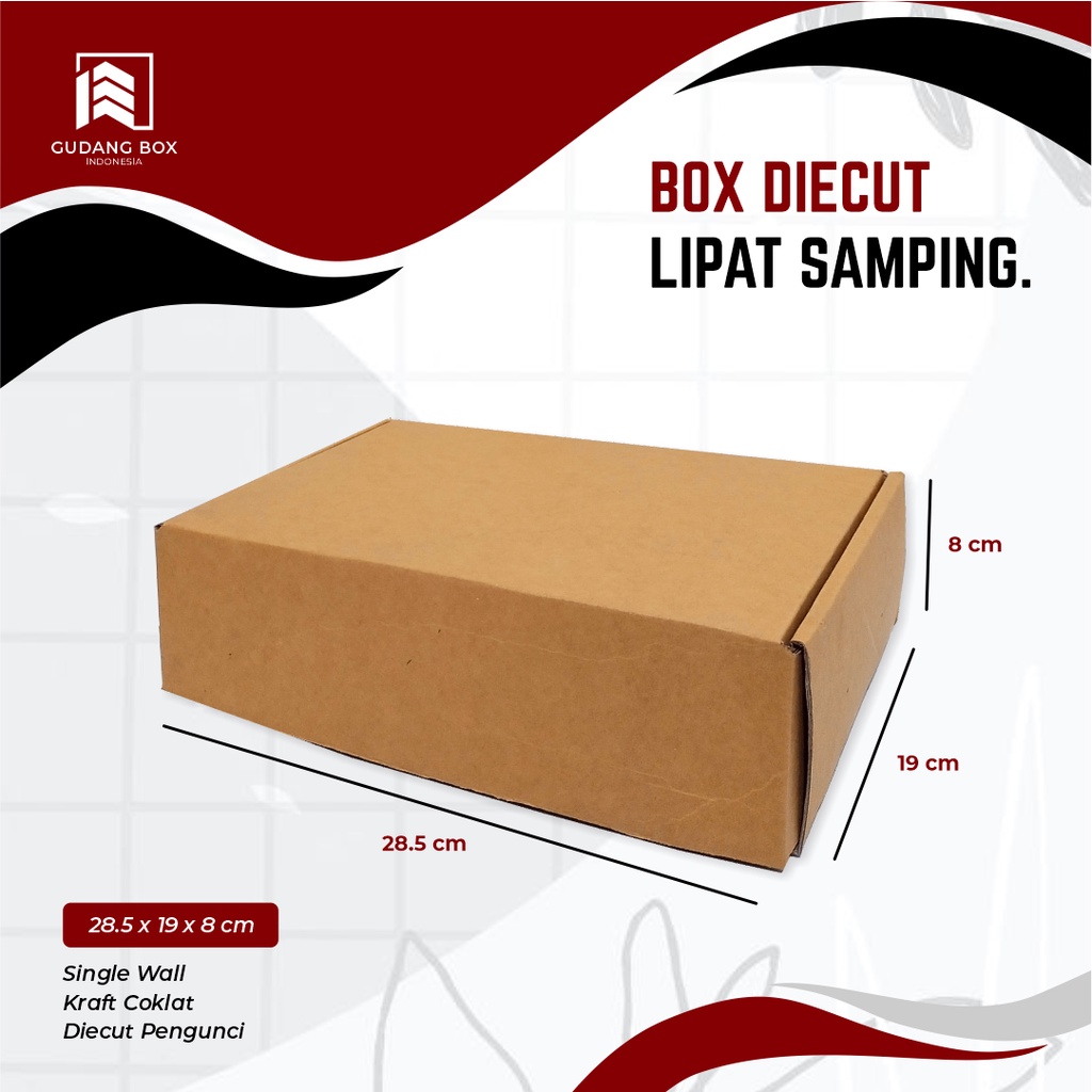 

Box Kardus DC Lipat Samping 28,5 x 19 x 8 cm Kardus/Packing/Polos/Pizza/Box/Hampers/BoxPizza - Bisa custom sablon