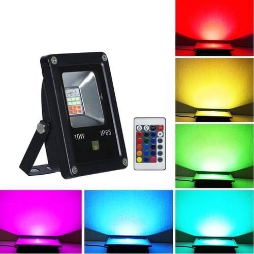 Lampu Sorot RGB 10W Led Flood Light Taman Outdoor Remote Taman Hias