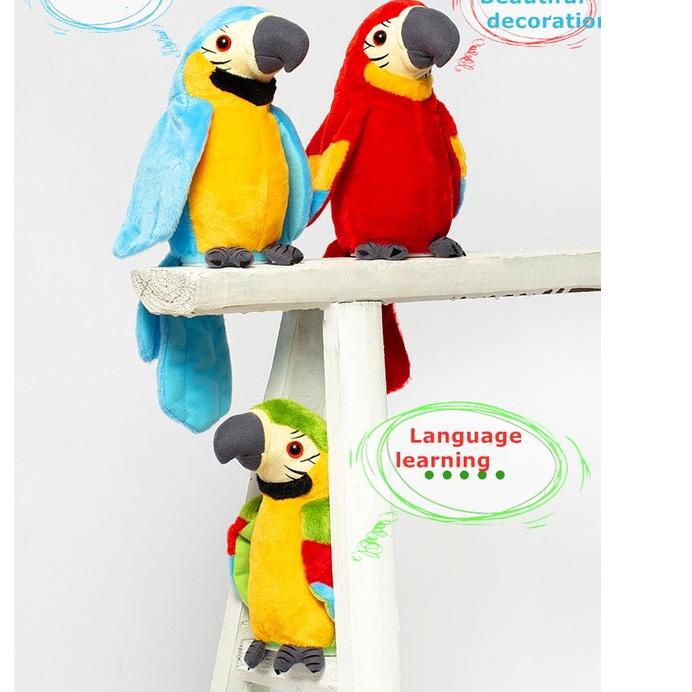Terlaris Talking Bird Kakatua Boneka BURUNG BEO KAKAK TUA Bisa Bicara Dan Bergerak