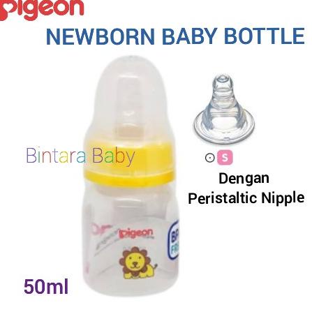 TGS.11De22o– Botol Pigeon Peristaltic 50ml / Pigeon Nursing Newborn Baby Botol Susu Bayi Baru Lahir 