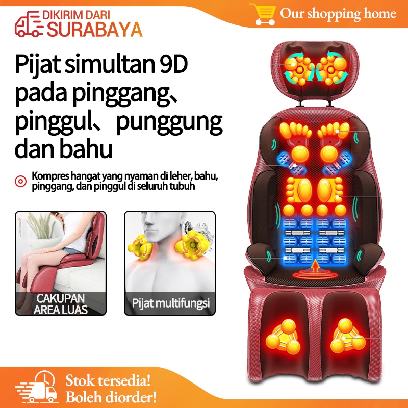 BENBO Alas Bantalan Terapi Pijat Getaran &amp; Shiatsu Seluruh Tubuh Pijat Elektrik / Kursi Pijat Seluruh Tubuh / Bantal Pijat Portabel / Bantalan Pijat Seluruh Tubuh SURPABAYA