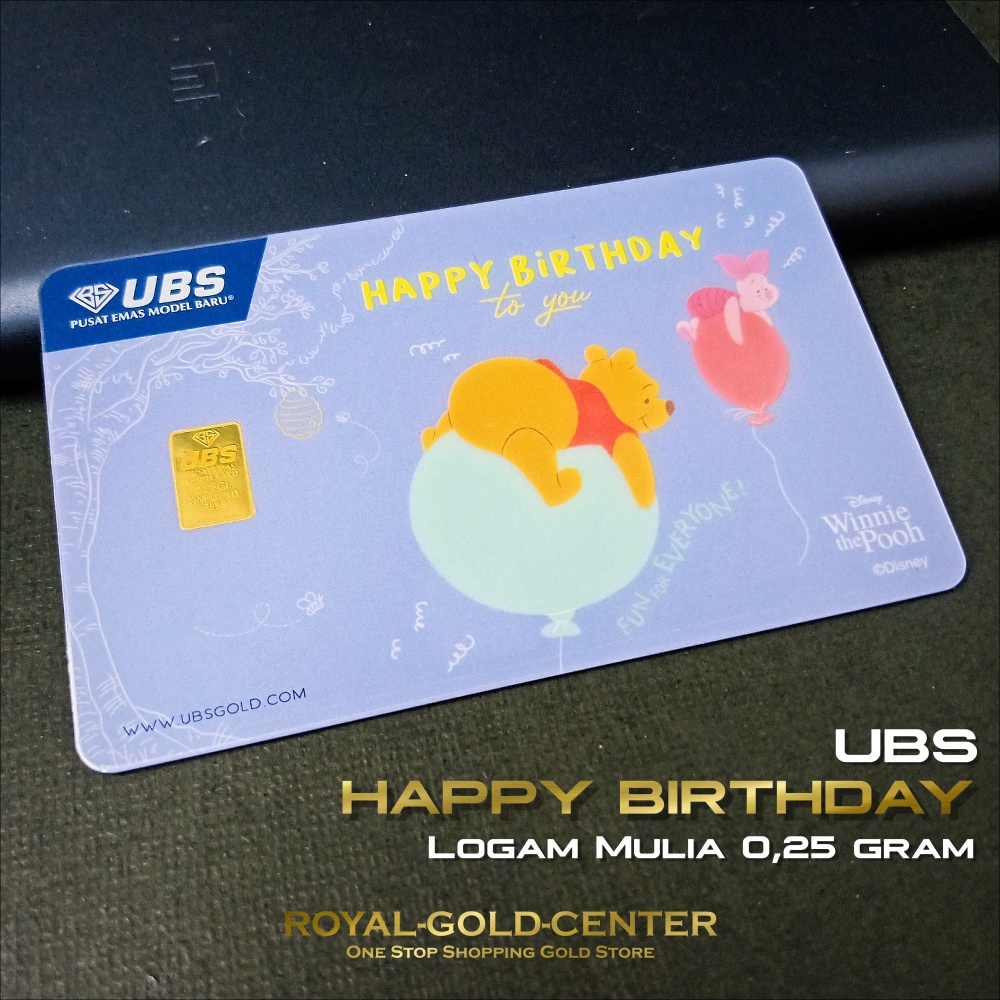 UBS Happy Birthday Gift Winnie The Pooh Disney series 0.25 gram