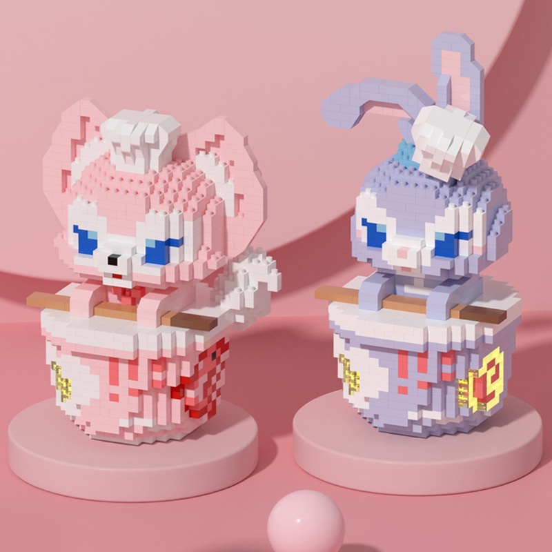 （Bisa Bersinar) Mainan Balok Edukasi Karakter Kartun Mainan Balok DIY 3D Puzzle Brick Mini