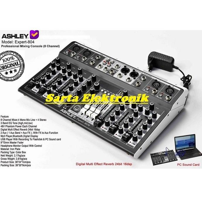 Audio Mixer Ashley Expert 804 / Expert804 8 Channel Original ashley