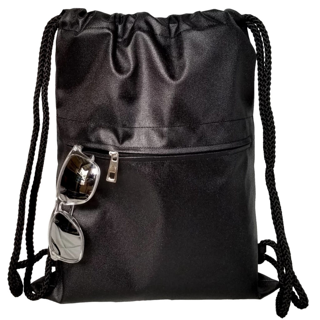 String Bag Polos Mengkilap / Tas Serut Black Leather / Tas Ransel Basic Lopez