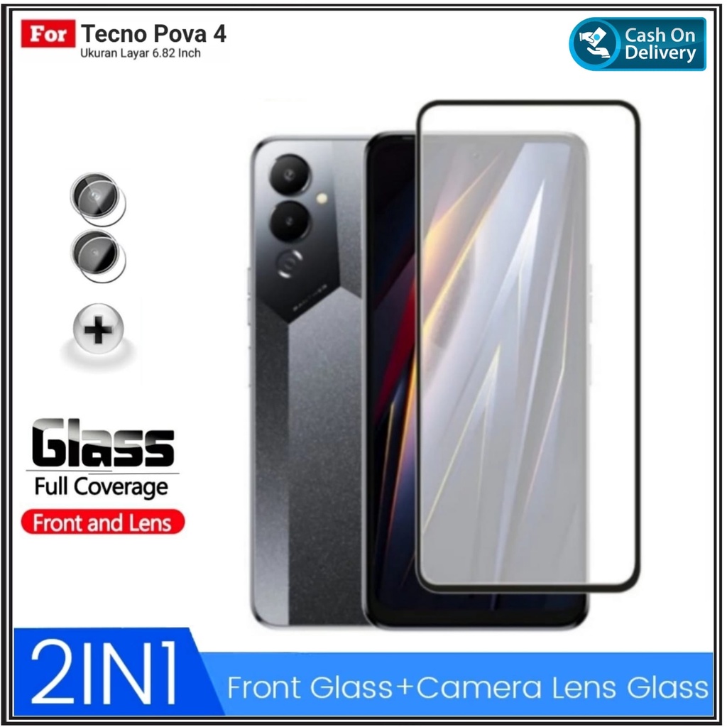 Tempered Glass Tecno POVA 4 Tecno POVA 4 PRO Free Anti Gores Camera