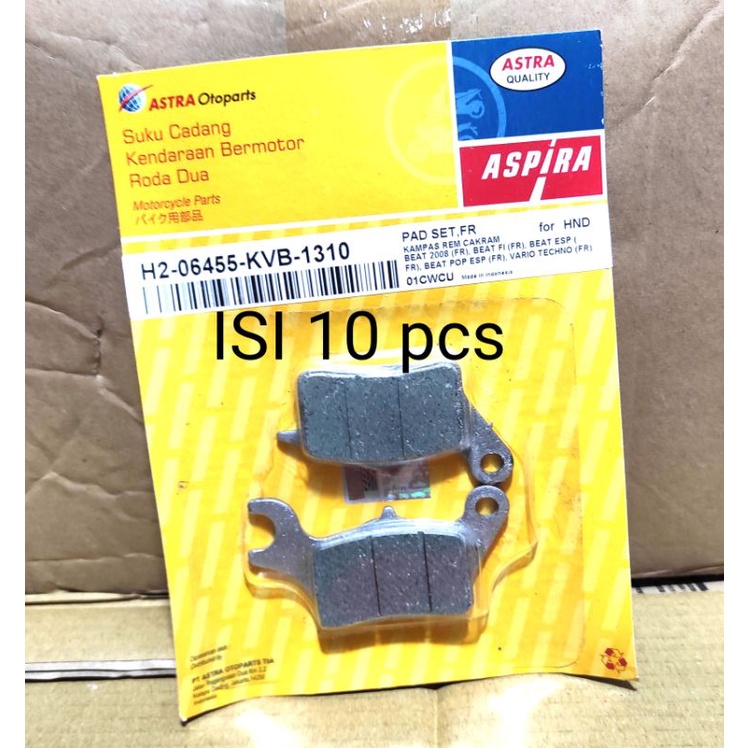 grosir!! isi 10 pcs kampas rem depan asli aspira Honda matic  100% original