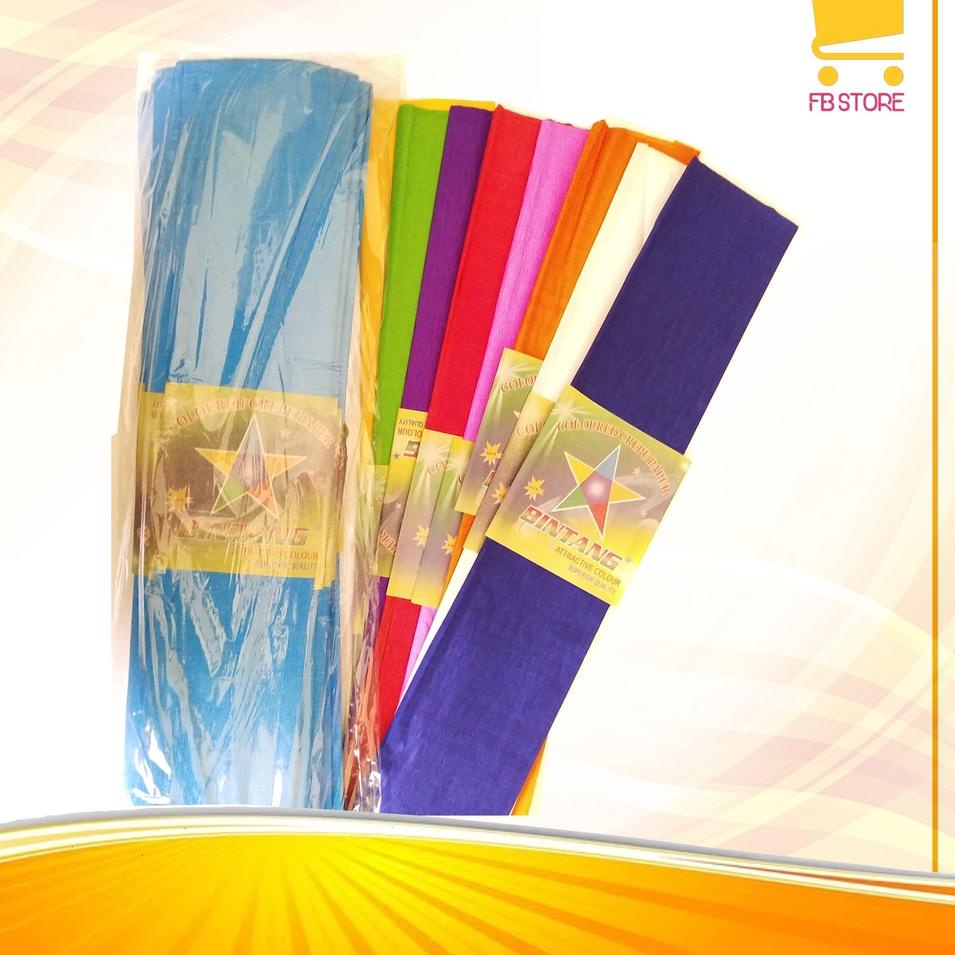 

Gratis Ongkir kertas krep / coloured crepe paper ukuran +-61x117,5cm per pack (25lembar)