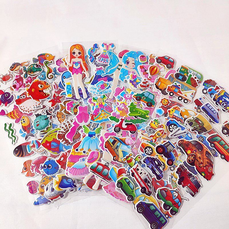 

20lembar stiker timbul bening mix murah