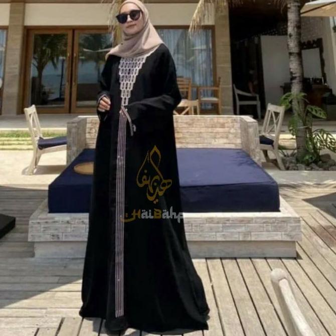 SALEAbaya piramid Bordir Gamis Hitam arab saudi bahan Jetblack Saudi Original Abaya|RA5
