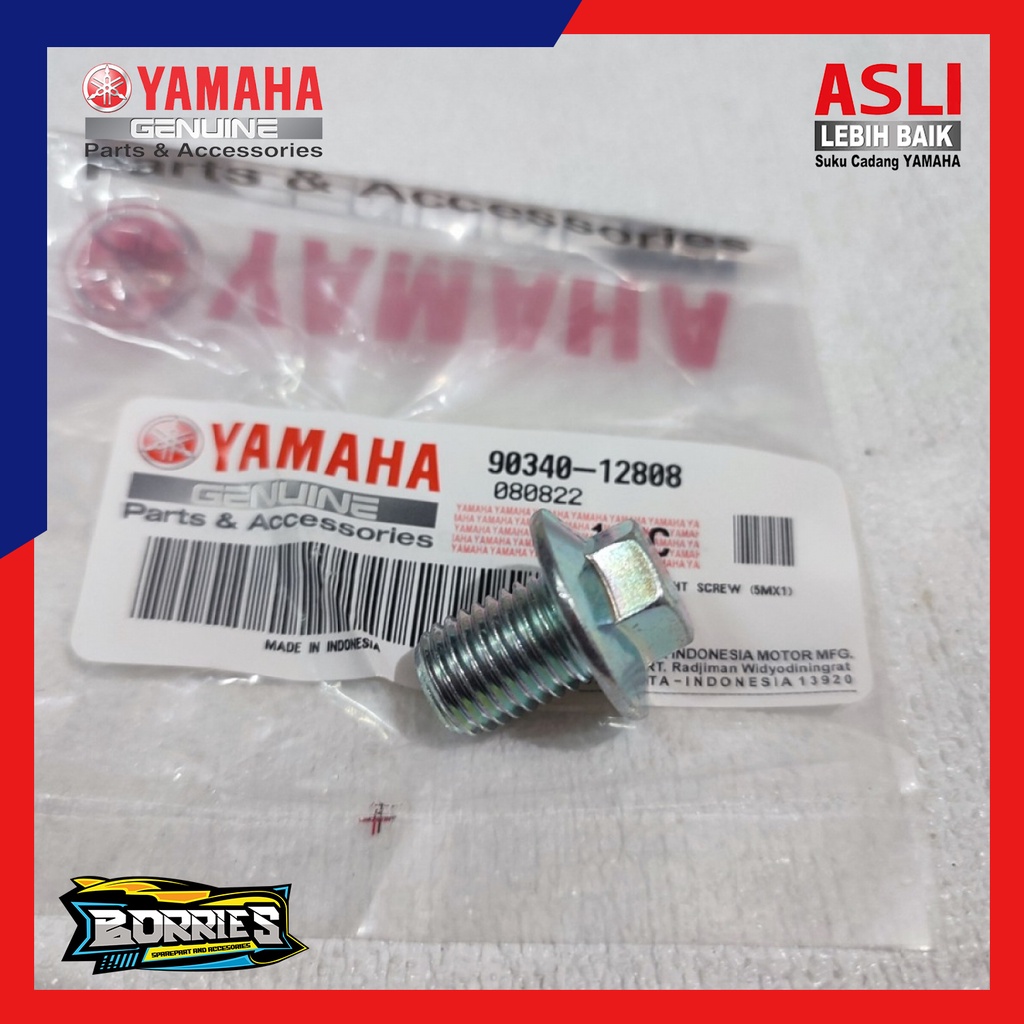 BAUT PEMBUANGAN OLI MESIN BAWAH MIO SPORTY SMILE NOUVO ORIGINAL ORI YAMAHA 90340-12808