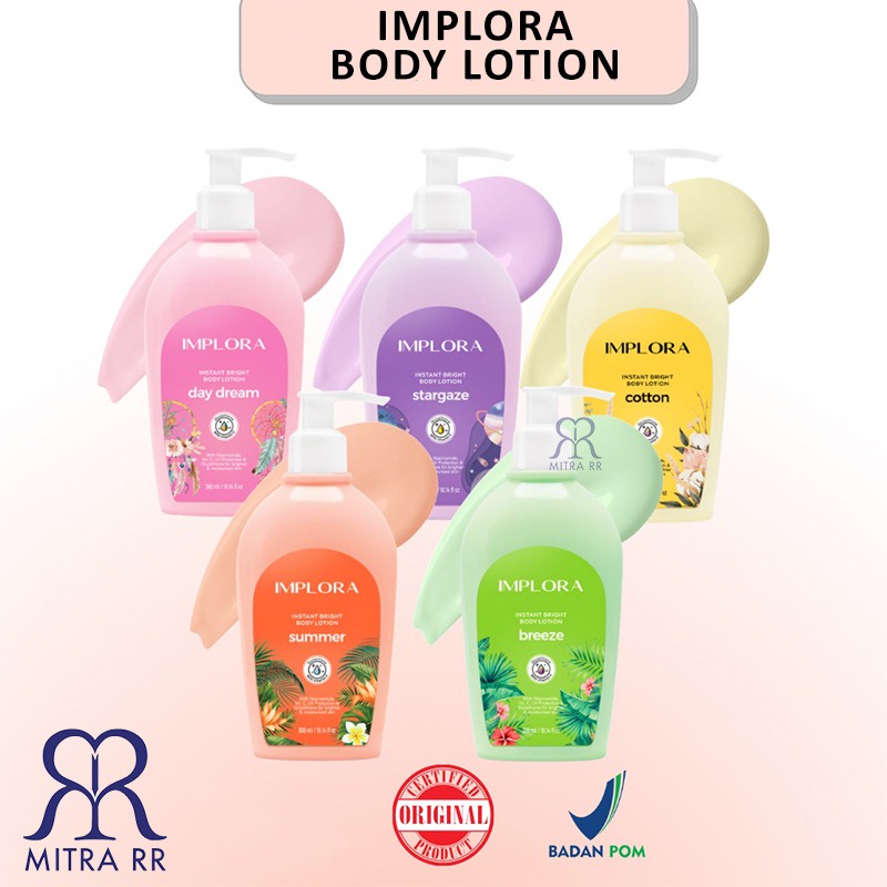 Implora Instant Bright Body Lotion 300ml/ Hand and Body Lotion Mencerahkan Stargaze Cotton Daydream Breeze Summer Dazzling