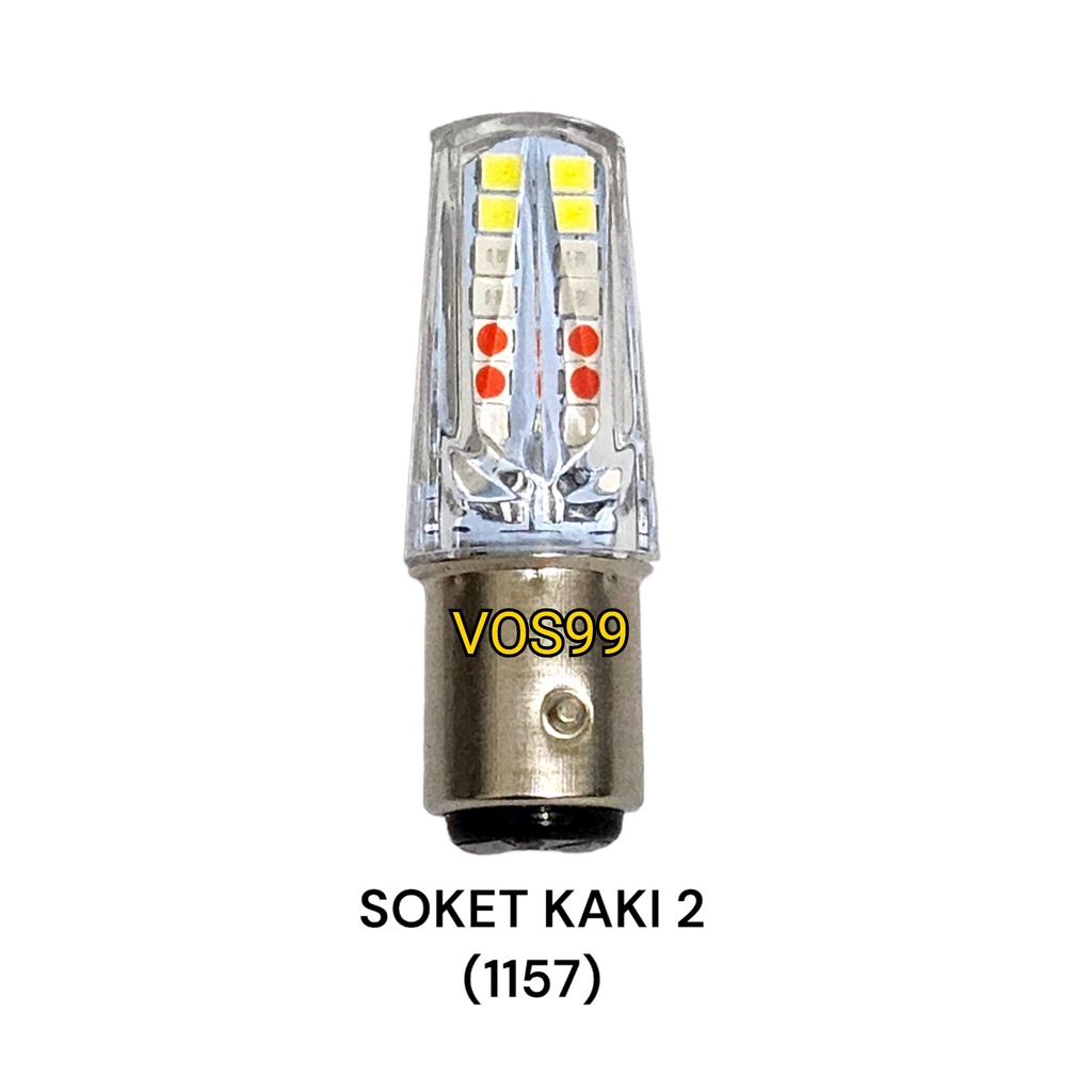 LAMPU STOP BOLVAN NYALA 4 WARNA RUNNING &amp; FLASH DC 12V UNIVERSAL [SOKET KAKI DUA]