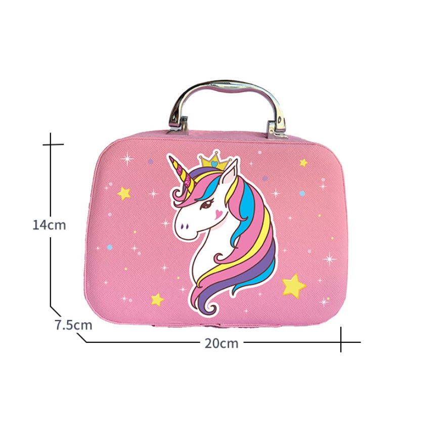 26Pcs Tas Kosmetik Unicorn Putri Duyungchildren Pretend Plays Make Up Kit Set Mainan Make Up Anak