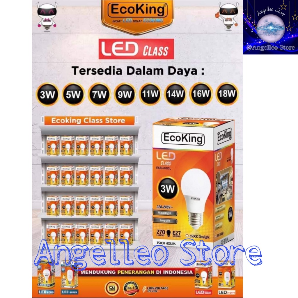 Lampu LED EcoKing~BULB~Ecoking Class~3 Watt~Satuan