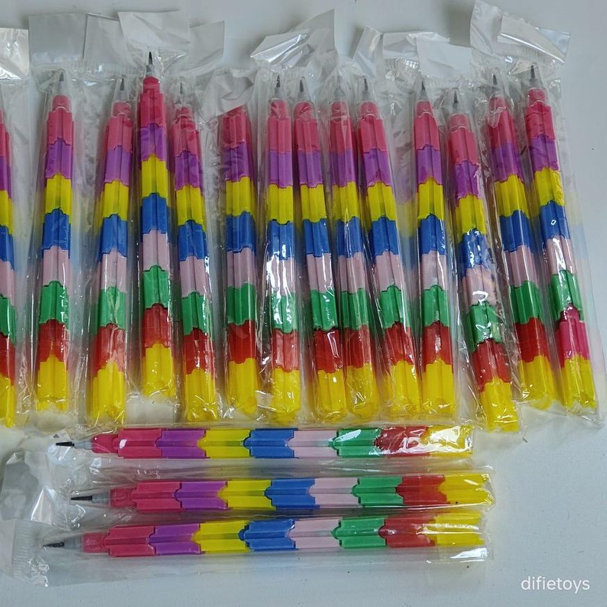 

Grosir 20 pcs Pensil Susun Pensil Tumpuk Warna-warni+