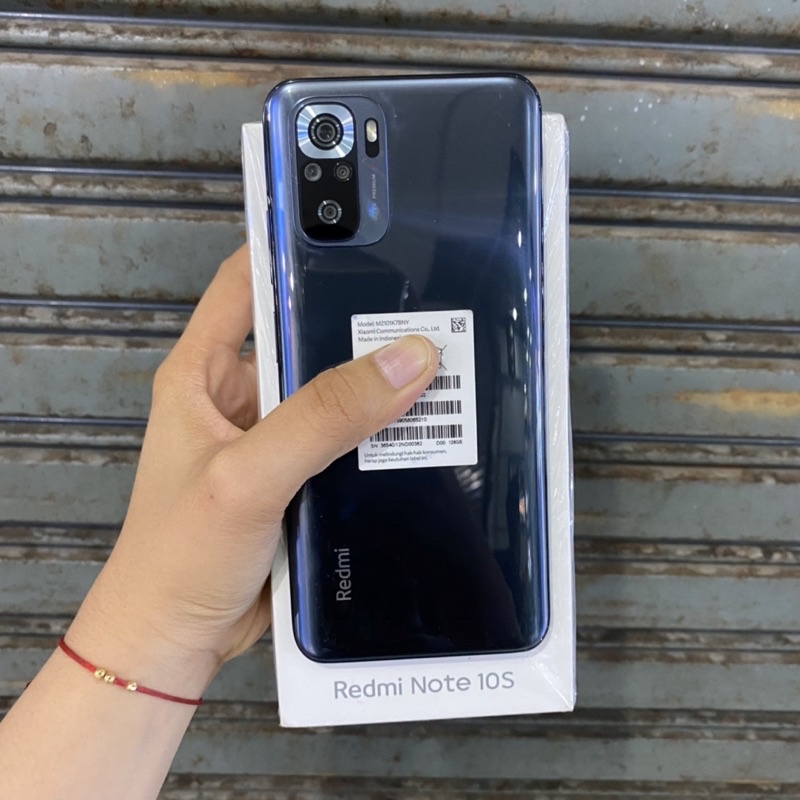 Redmi note 10s 6/128 second bekas pakai normal fullset original resmi