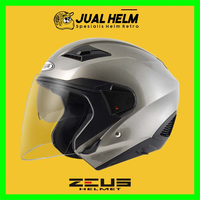 Helm Zeus ZS611 Solid Dark Silver Glossy | Zeus ZS 611 Double Visor