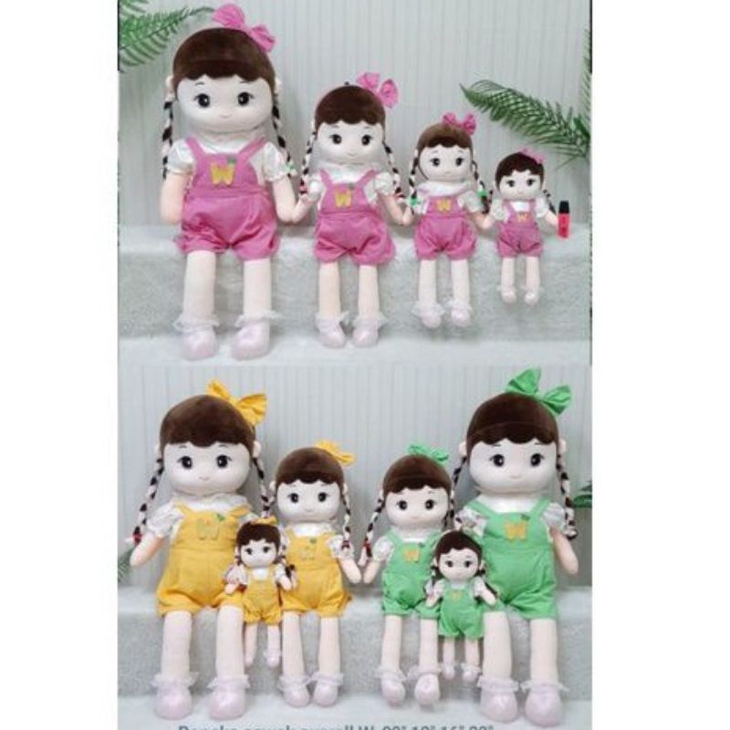 Boneka Anak Perempuan Overall pita size 38cm
