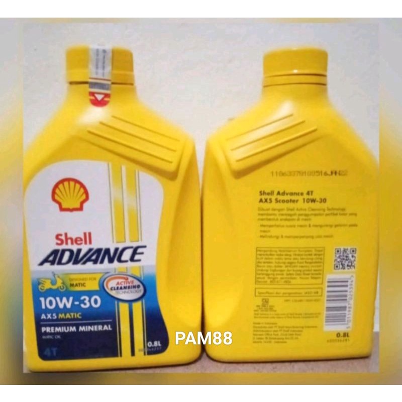 Oli shell Advance Ax5..800 ml...matic scooter kuning...