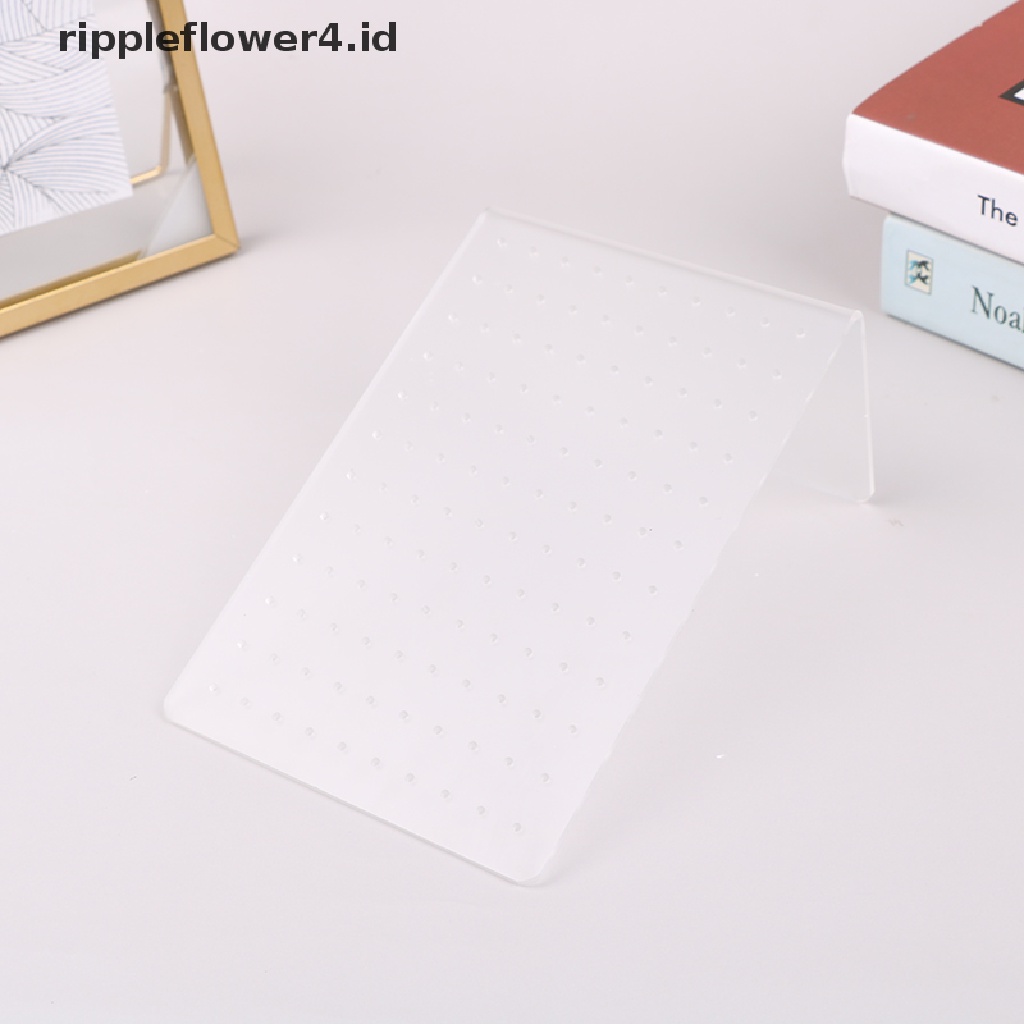 {rippleflower4.id} 120lubang Frosted Akrilik Putih Display Perhiasan Stand Anting Ear Stud Holder~