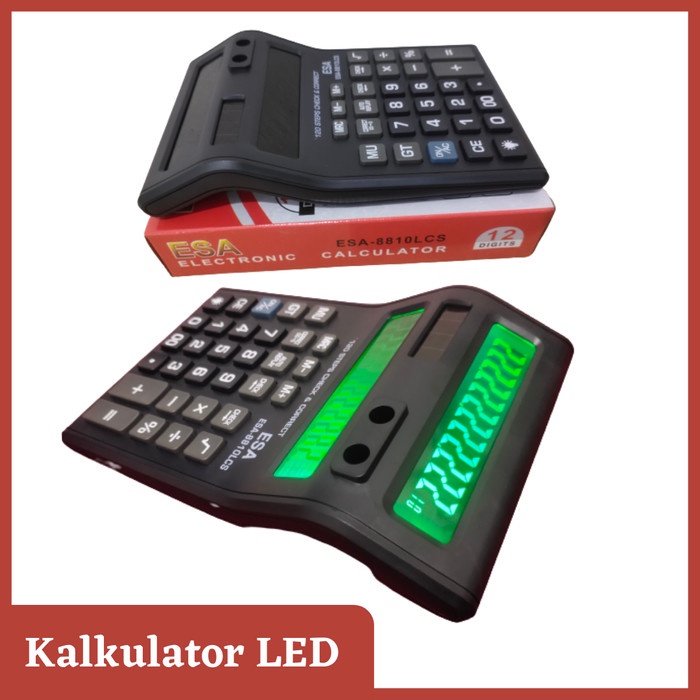 

Esa Kalkulator Dagang Besar 2 Layar LED Menyala 12 Digit