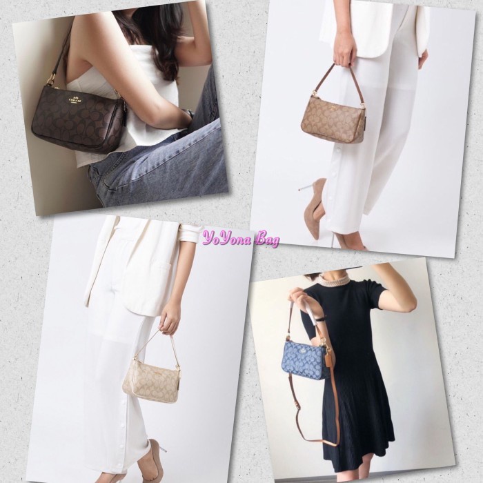 Diskon Tas Coach Top Handle Pouch Bag Signature Canvas Sling Bag C36674 36674