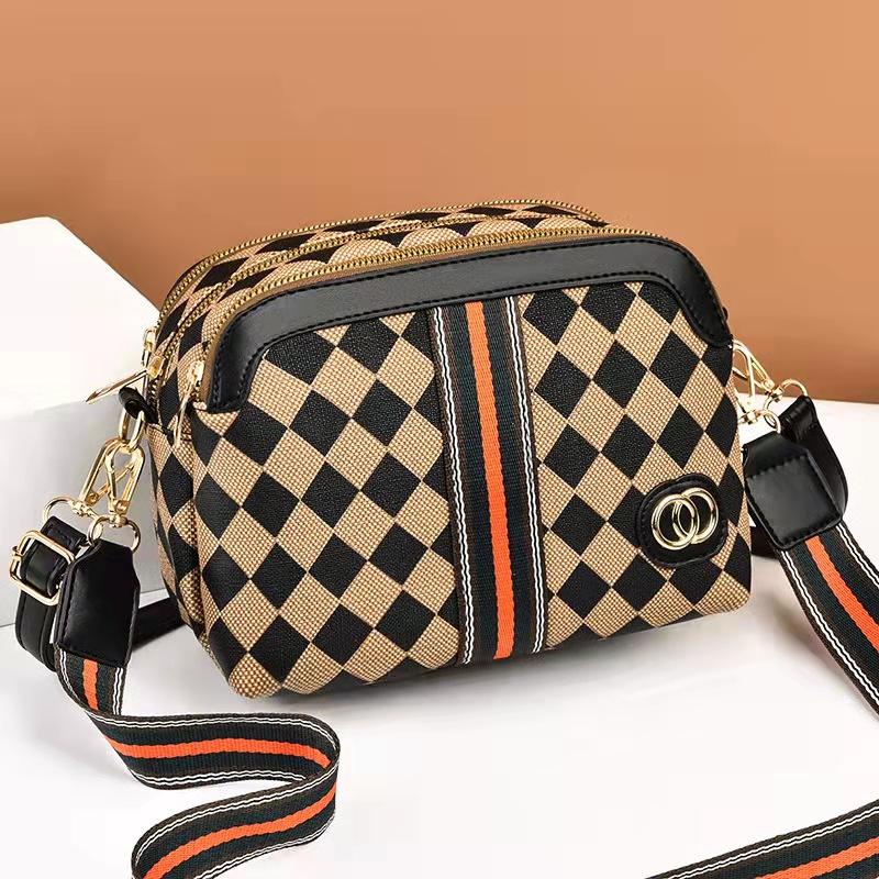 BJ62614 - BEIGE/BLACK/BROWN/ZEBRA - TAS SLEMPANG MOTIF KOTAK WANITA FASHION IMPORT MODIS ELEGAN TERMURAH TERLARIS TERBARU BAGSTORE JAKARTA TAS BATAM ZC2614