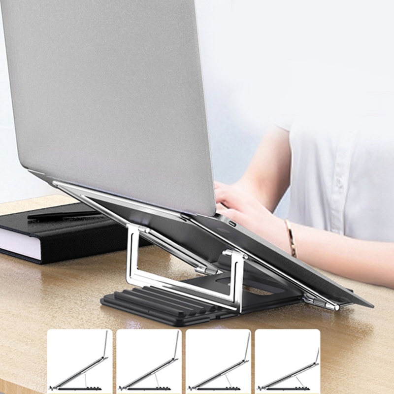 Zzz Laptop Stand Adjustable Tablet Holder Riser Multifungsi Dapat Diangkat Alloy Compu