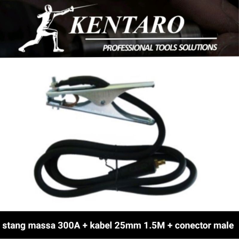 tang / stang massa 300A + kabel 25mm 1.5M + conector male kentaro Japan quality