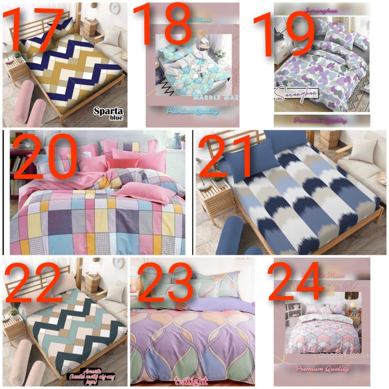 sprei karakter bahan katun halus uk 180 x 200