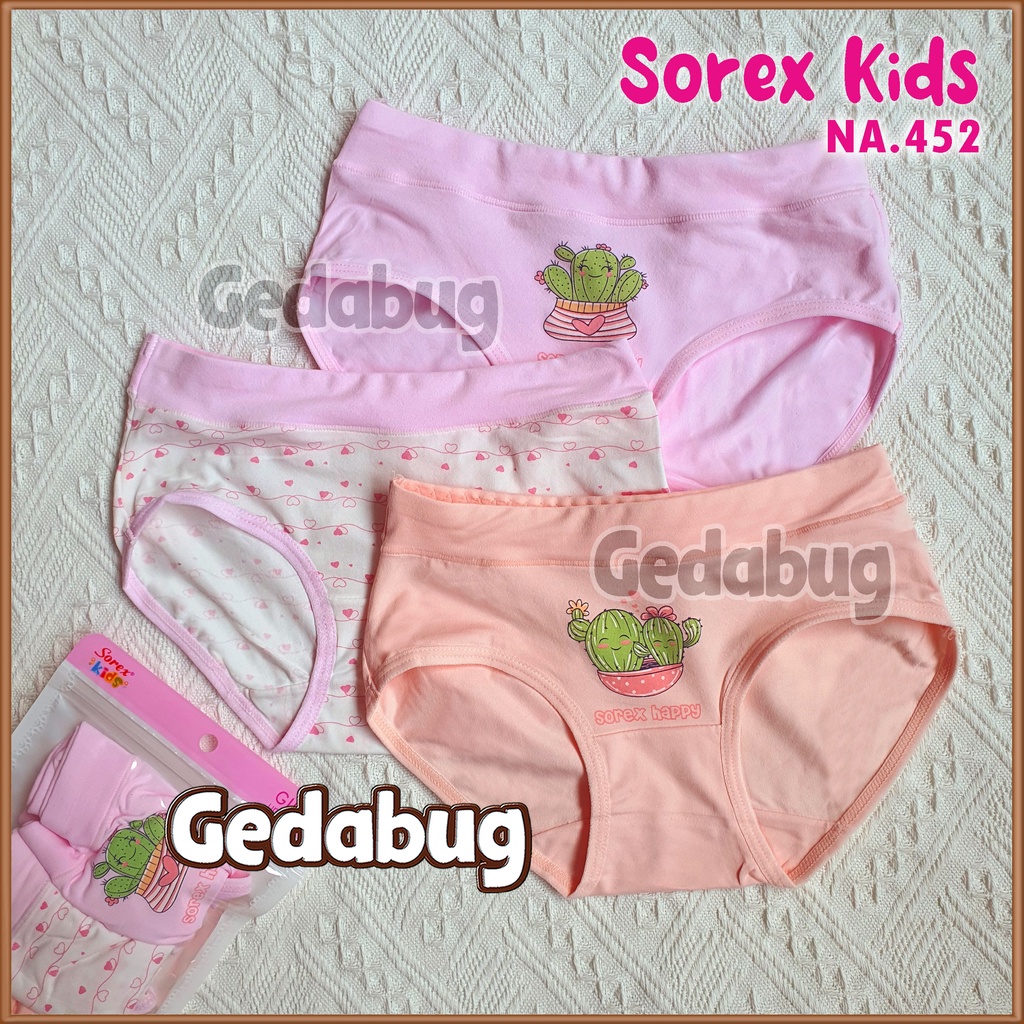 ( 3 Pcs ) SOREX KIDS GIRL SK NA 452 - CD CELANA DALAM SEGITIGA ANAK CEWEK PEREMPUAN