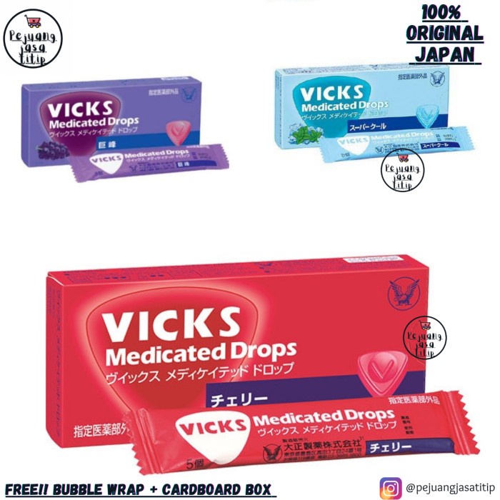 

Taisho Vicks Drops Medicated / Permen Tenggorokan / Throat Candy JAPAN