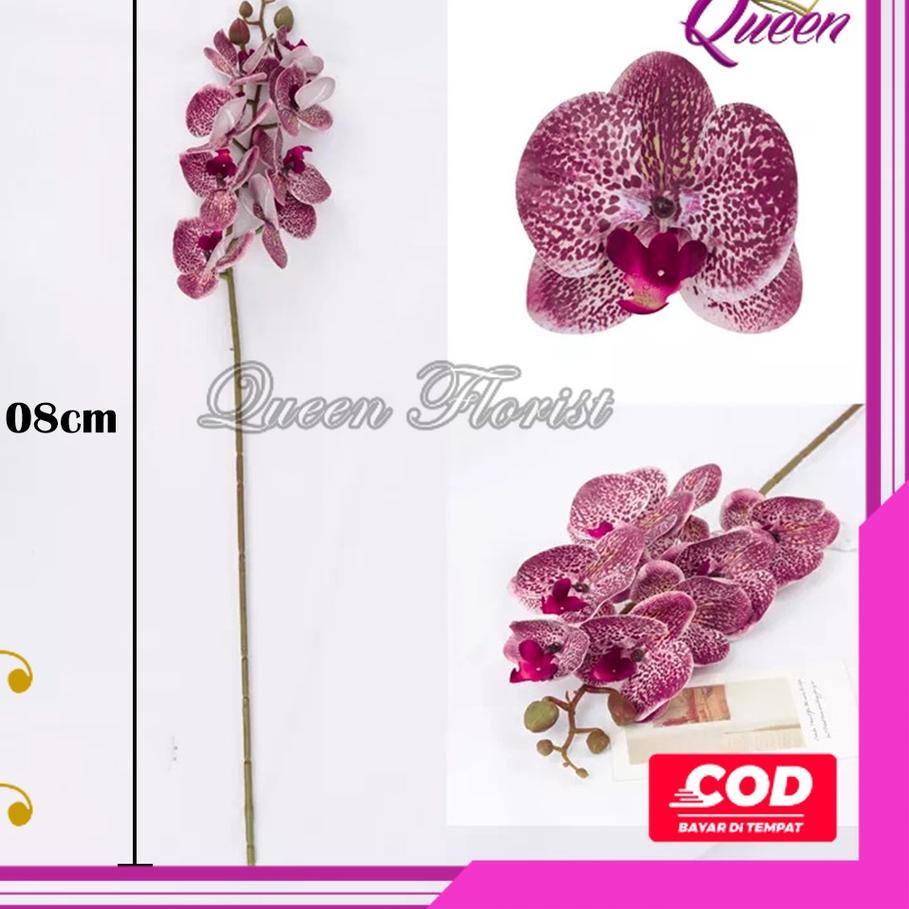 Bunga Anggrek Bulan Latex X9  - 1 PCS Bunga Anggrek Artificia - Bunga Dekorasi - Bunga Import Murah