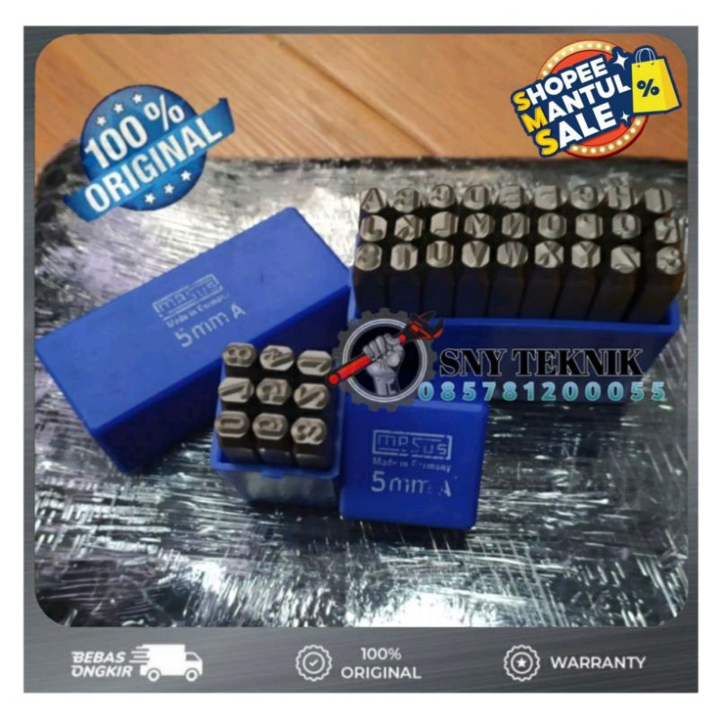 Huruf Ketok dan Angka Set 5 mm MASUS GERMANY