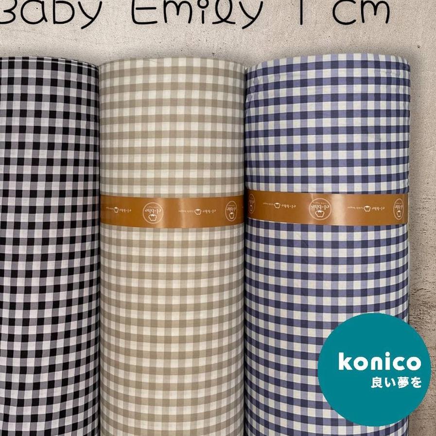New KONICO Sprei Kain Katun Meteran Motif Minimalis kotak BABY EMILY star esra catra