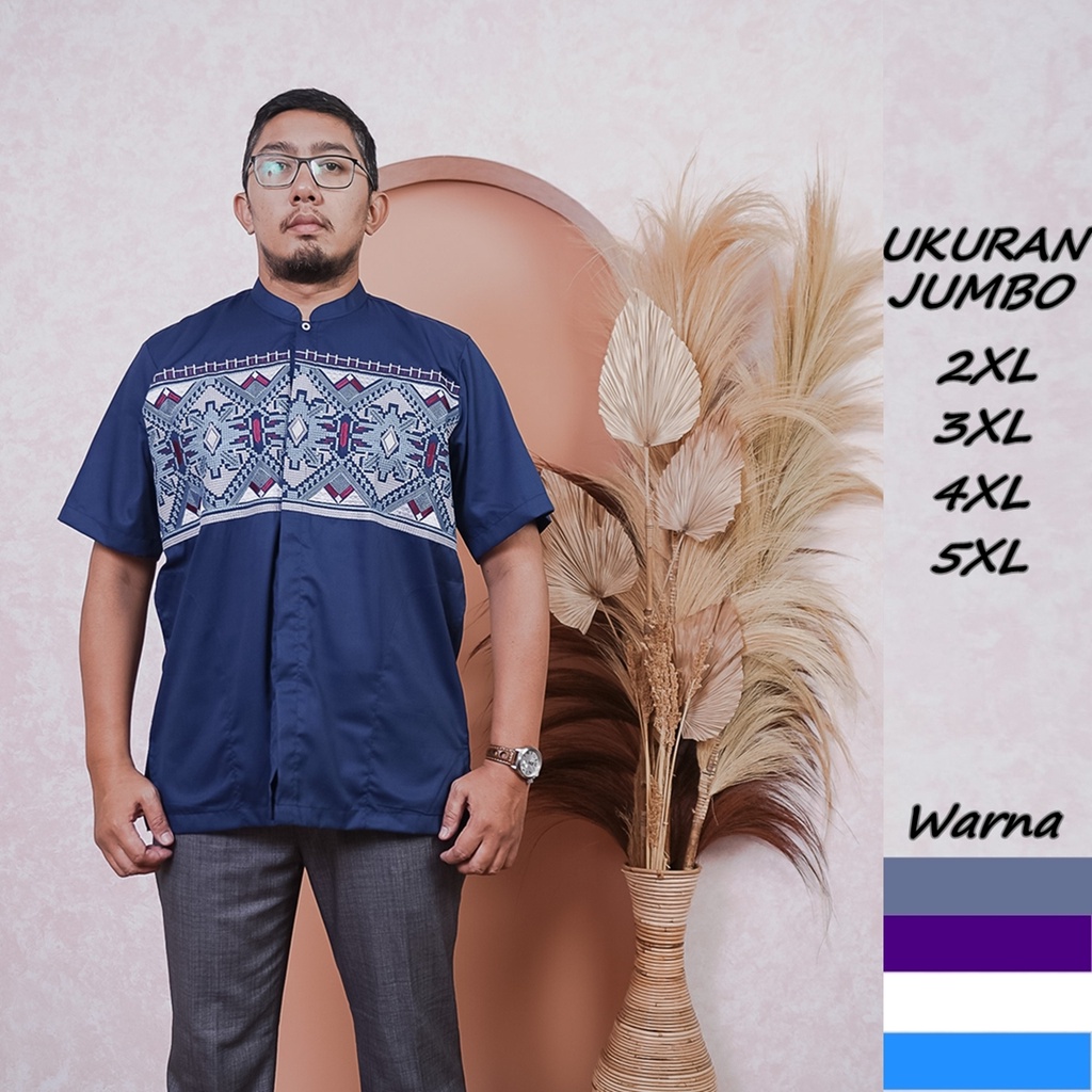 Baju Koko Big Size Bordir Modern Toybo Terbaru - Jumbo 2XL 3XL 4XL 5XL