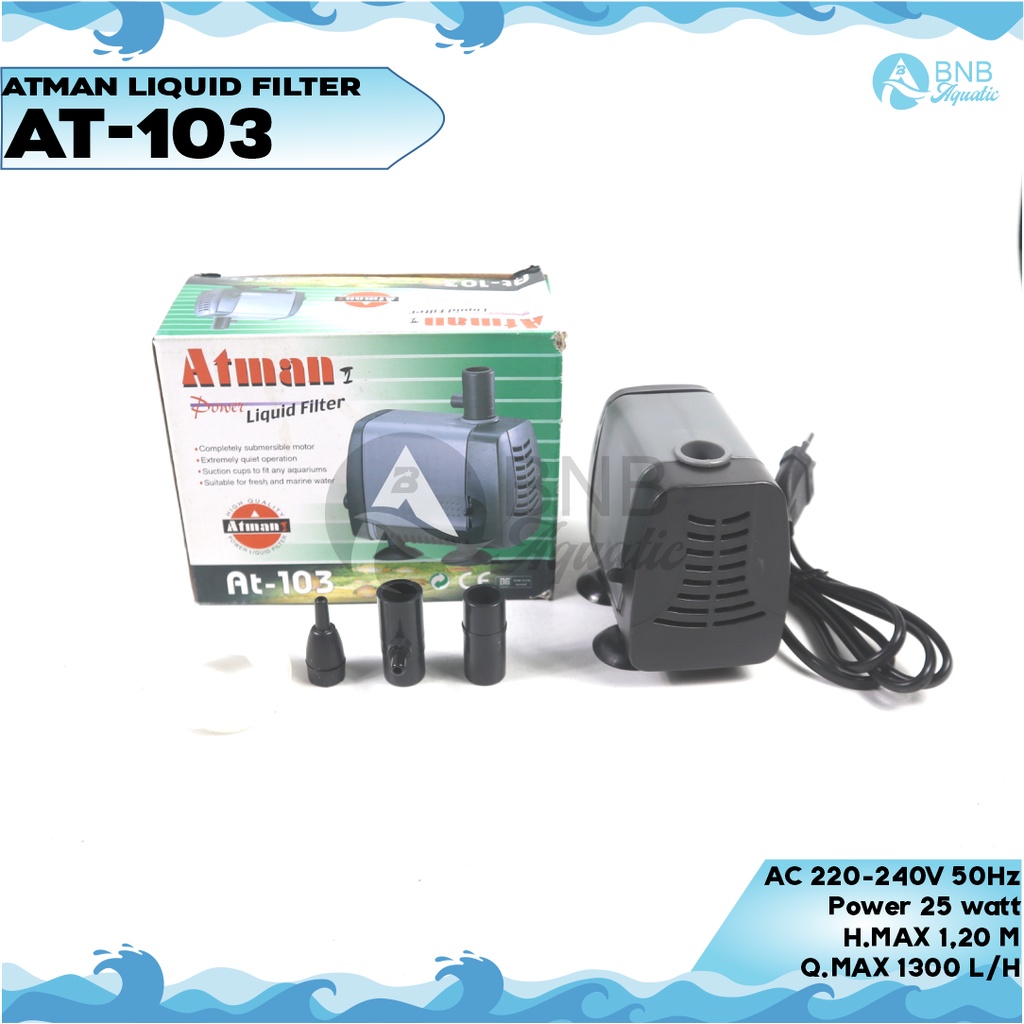 Atman AT 103 Power Head Pompa Air Celup Filter Aquarium Kolam Hidroponik  Atman AT-103 AT103