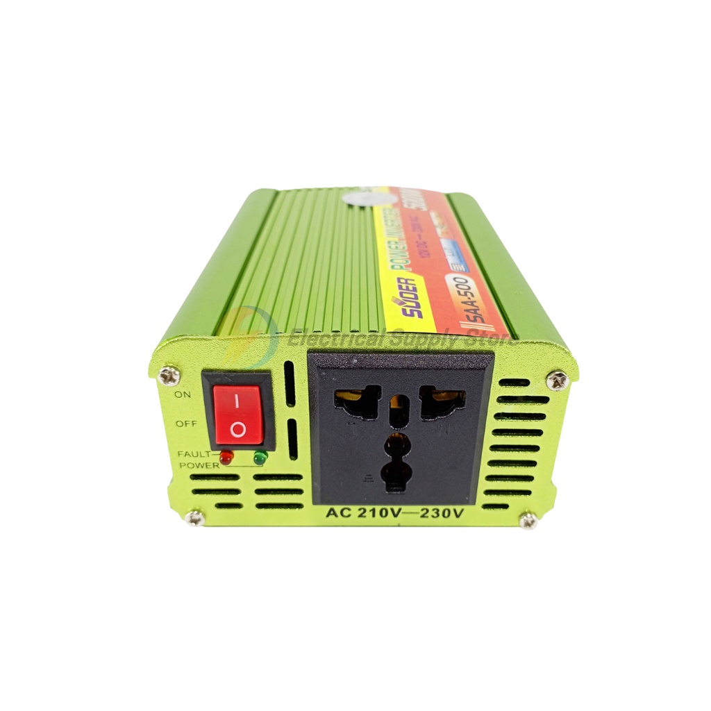 SOLAR POWER INVERTER WITH BUZZER SUOER 500 WATT AC TO DC 12V TO 220V SAA-500N SAA-500W KEMASAN BARU